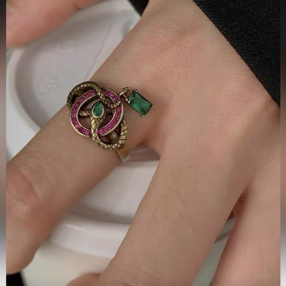 Snake Gemstone Ring S1243 - Picture 2 of 5